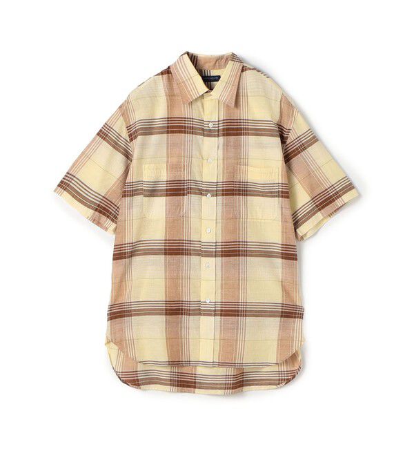 TOMORROWLAND MENS「コットンシルク マドラスチェック ハーフスリーブシャツ」|シャツ・ブラウス|26 ベージュ系