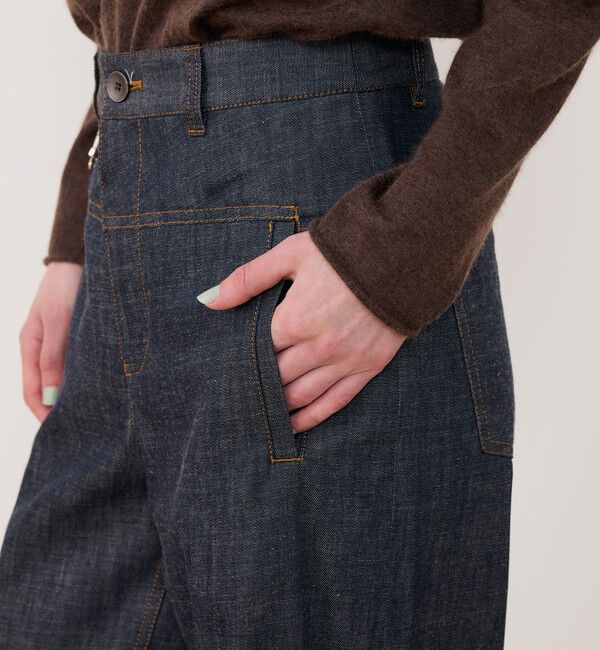 GALERIE VIE「ステイブルーデニム セミワイドパンツ」|デニム|