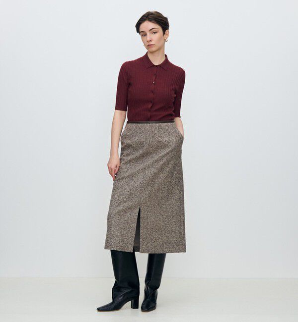 TOMORROWLAND collection「カシミヤシルクリブ ポロカーディガン」|ニット・セーター|