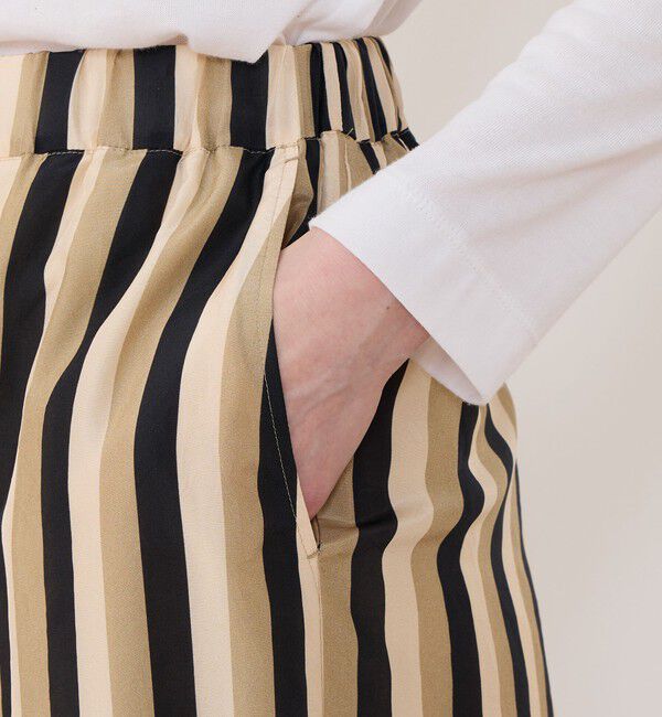 GALERIE VIE「シルクハブタエストライププリント ワイドイージーパンツ」|その他|