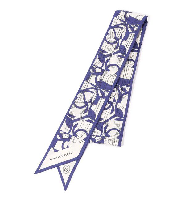 TOMORROWLAND GOODS「Atelier TOMORROWLAND BIT MOTIF BANDEAU シルクスカーフ」|バンダナ・スカーフ|68 ネイビー系