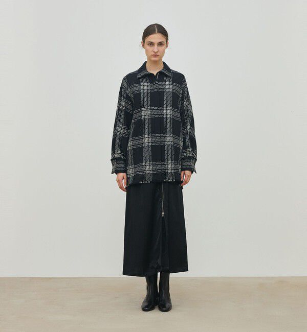 DES PRES「 ハイツイストウールチェック スタンドカラーコート」|その他|