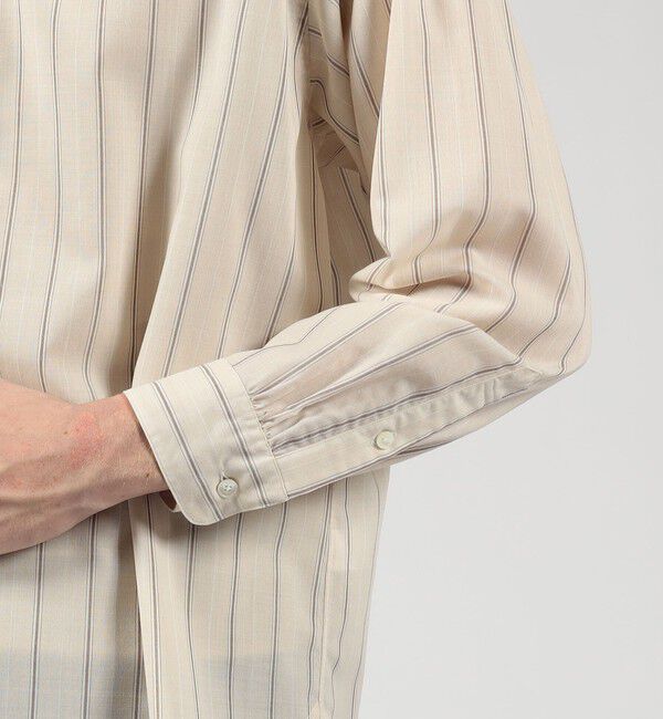 TOMORROWLAND MENS「ウールナイロンストライプ ロングスリーブ オーバーシャツ」|シャツ・ブラウス|