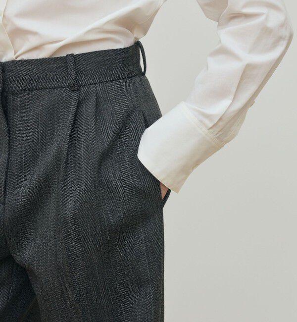 DES PRES「シェトランドへリンボーン ワイドパンツ」|スラックス|