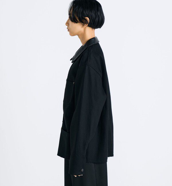 Edition「カットオフ ブラックデニム カバーオール」|ブルゾン・スタジャン|