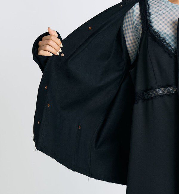 Edition「カットオフ ブラックデニム カバーオール」|ブルゾン・スタジャン|