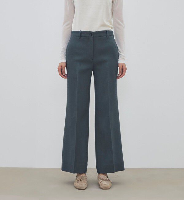 DES PRES「ナチュラルストレッチウール セミフレアパンツ」|スラックス|