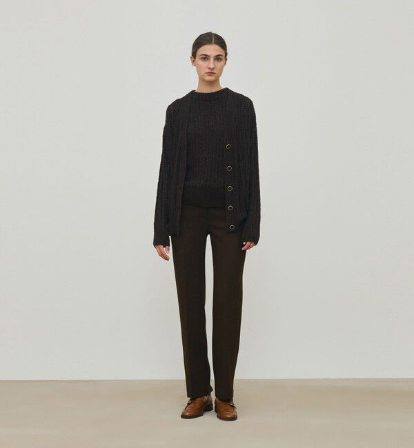 DES PRES「シルクループヤーン アイレット Vネックカーディガン」|カーディガン|