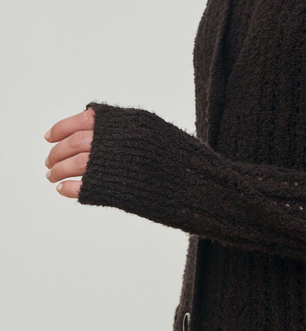 DES PRES「シルクループヤーン アイレット Vネックカーディガン」|カーディガン|