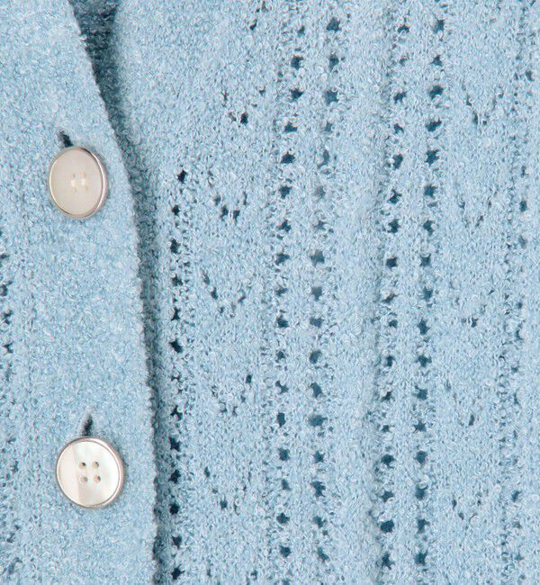 DES PRES「シルクループヤーン アイレット Vネックカーディガン」|カーディガン|