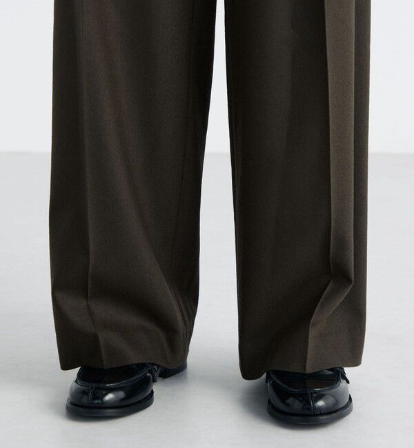 Edition「ウールメルトンポプリン 2タックワイドスラックス」|スラックス|