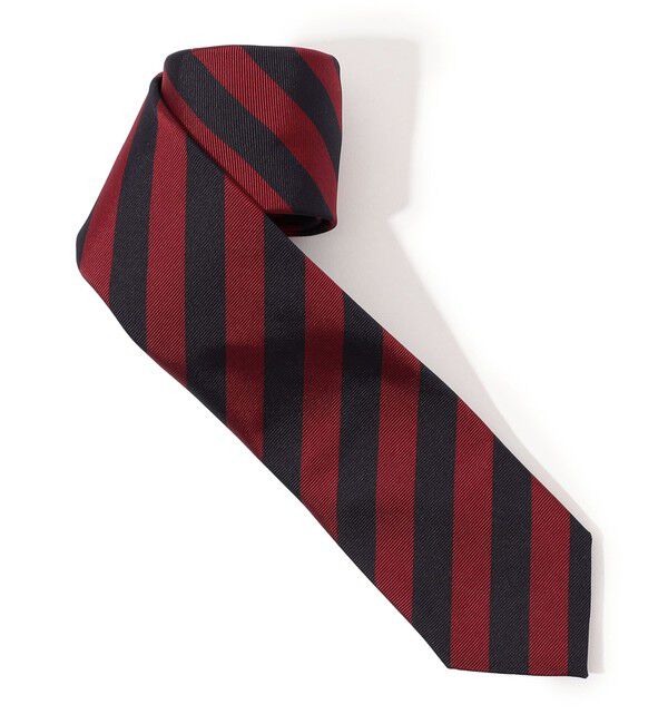 TOMORROWLAND GOODS「TOMORROWLAND シルク レジメンタルストライプ ナローネクタイ」|ネクタイ・蝶ネクタイ|38 レッド系