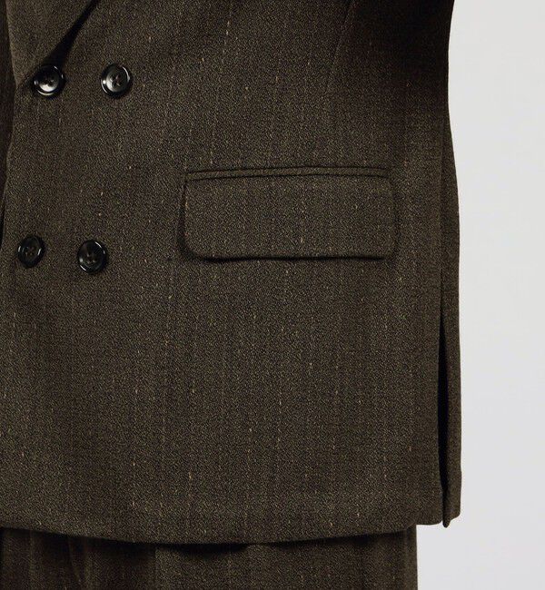 TOMORROWLAND MENS「ウールアクリルナイロンストライプ ダブルブレステッド6Bジャケット」|テーラードジャケット|