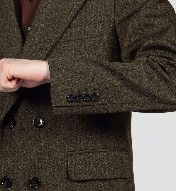 TOMORROWLAND MENS「ウールアクリルナイロンストライプ ダブルブレステッド6Bジャケット」|テーラードジャケット|