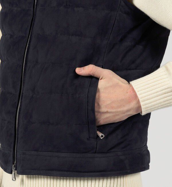 TOMORROWLAND MENS「【別注】EMMETI JURI スエード ダウンベスト」|ダウンベスト・ベスト|