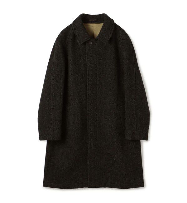 TOMORROWLAND MENS「ブリティッシュウールツイード バルカラーコート ZANIERI」|ステンカラーコート|58 ダークグリーン