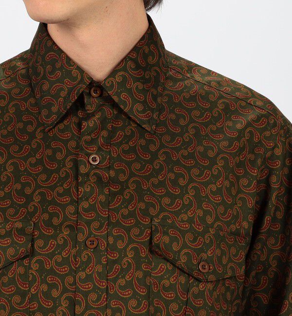 TOMORROWLAND MENS「コットンツイル ペイズリープリント ダブルポケットレギュラーカラーシャツ」|シャツ・ブラウス|