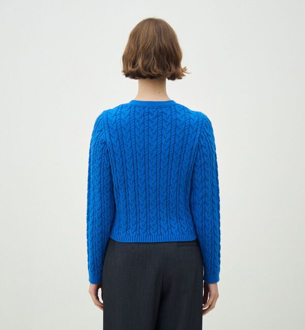 MACPHEE「ハイブリットコットンケーブル Vネックプルオーバー」|ニット・セーター|
