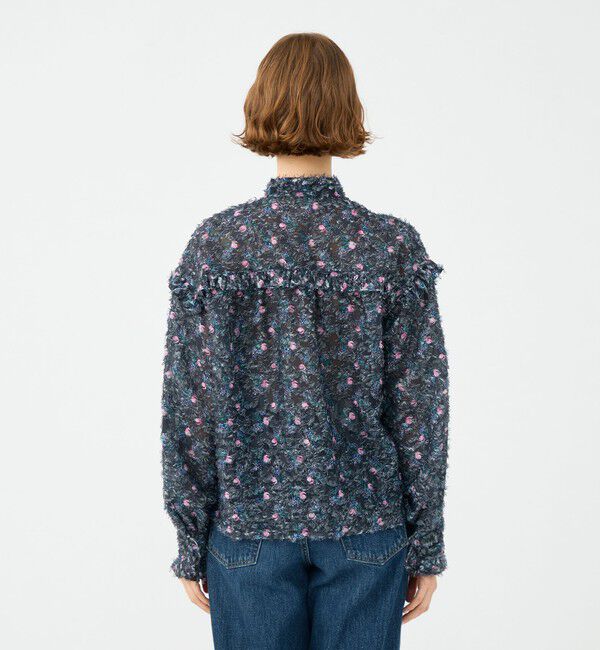 SOULEIADO「ラメカットジャカード カラーフリルブラウス」|シャツ・ブラウス|