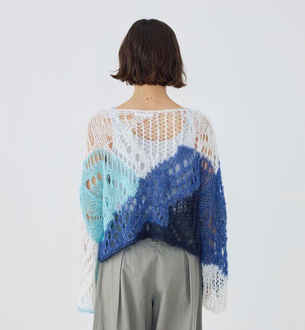 GALERIE VIE「リネンパッチワーク ボートネックプルオーバー」|ニット・セーター|