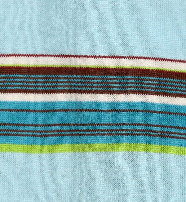 CABaN「コットンカシミヤ マルチボーダー ポロプルオーバー」|ニット・セーター|