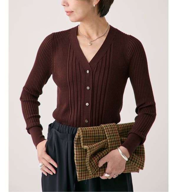VERMEIL par iena「SLOWOOL Vネック カーディガン」|カーディガン|
