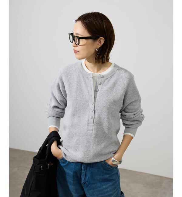 SLOBE IENA「《WEB限定カラー有り/追加》Wフェイスジャージヘンリープルオーバー」|Tシャツ・カットソー|