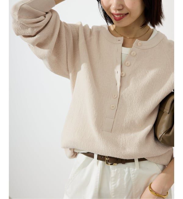 SLOBE IENA「《WEB限定カラー有り/追加》Wフェイスジャージヘンリープルオーバー」|Tシャツ・カットソー|