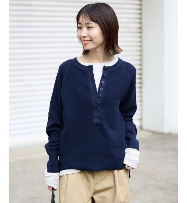 SLOBE IENA「《WEB限定カラー有り/追加》Wフェイスジャージヘンリープルオーバー」|Tシャツ・カットソー|