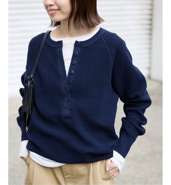 SLOBE IENA「《WEB限定カラー有り/追加》Wフェイスジャージヘンリープルオーバー」|Tシャツ・カットソー|