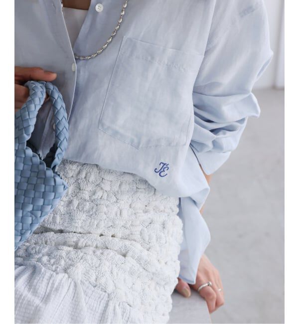 IENA「《一部カラーWEB限定》ラミーリヨセルバンドカラーシャツ」|シャツ・ブラウス|