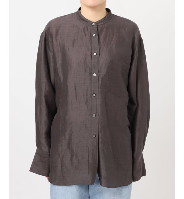 IENA「《一部カラーWEB限定》ラミーリヨセルバンドカラーシャツ」|シャツ・ブラウス|