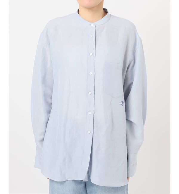 IENA「《一部カラーWEB限定》ラミーリヨセルバンドカラーシャツ」|シャツ・ブラウス|