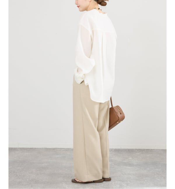 IENA「ジャガードバンドカラーブラウス」|シャツ・ブラウス|