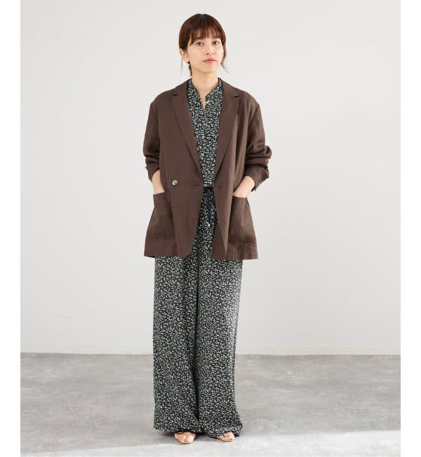 IENA「《追加》ウォッシャブル ソフトリネン リラックスジャケット」|テーラードジャケット|