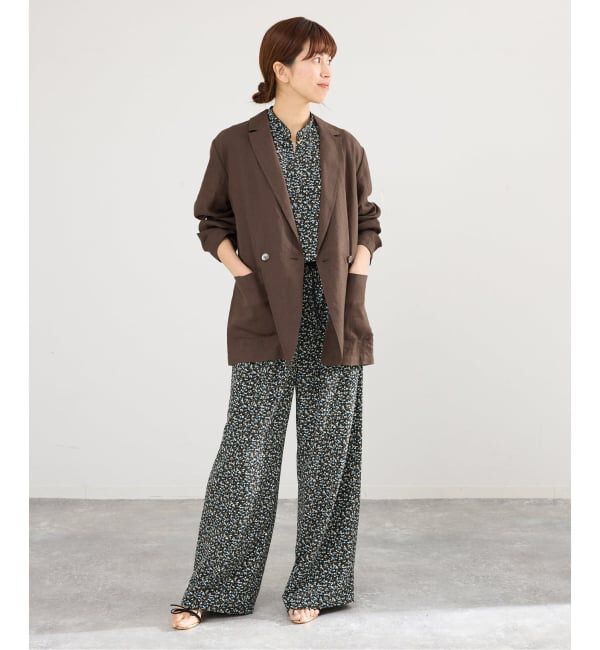 IENA「《追加》ウォッシャブル ソフトリネン リラックスジャケット」|テーラードジャケット|