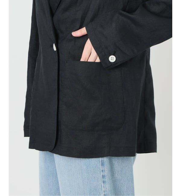IENA「《追加》ウォッシャブル ソフトリネン リラックスジャケット」|テーラードジャケット|