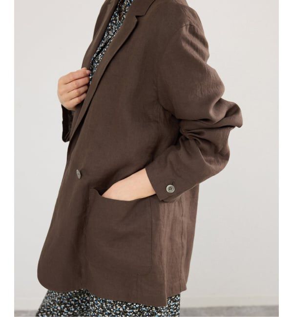 IENA「《追加》ウォッシャブル ソフトリネン リラックスジャケット」|テーラードジャケット|