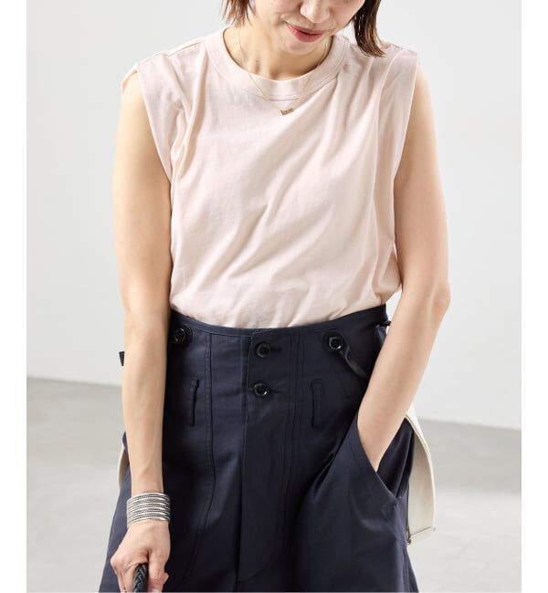 IENA「《予約》ATON/エイトン FRESCA SINGLEJERSEY NS ノースリーブ」|Tシャツ・カットソー|