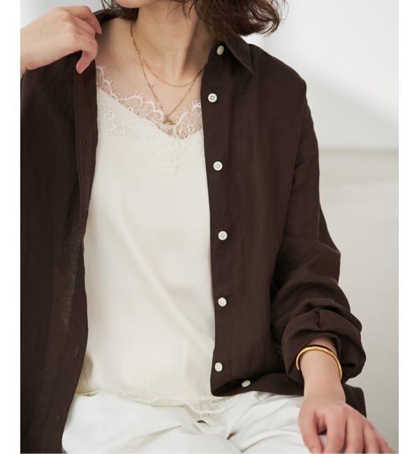 SLOBE IENA「《WEB限定/追加4予約》サテンレースキャミソール」|キャミソール|