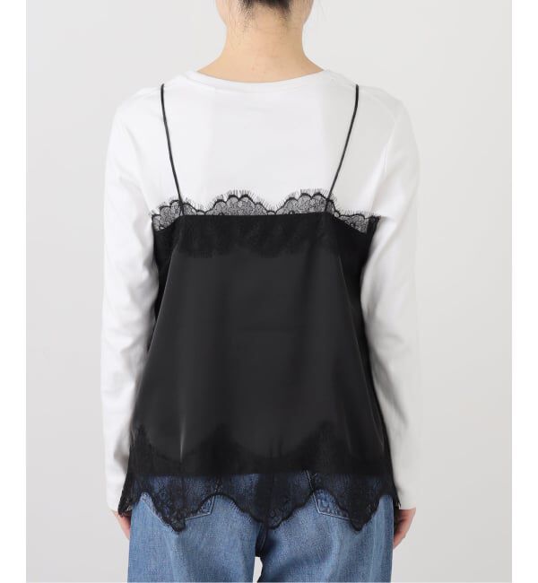 SLOBE IENA「《WEB限定/追加4予約》サテンレースキャミソール」|キャミソール|