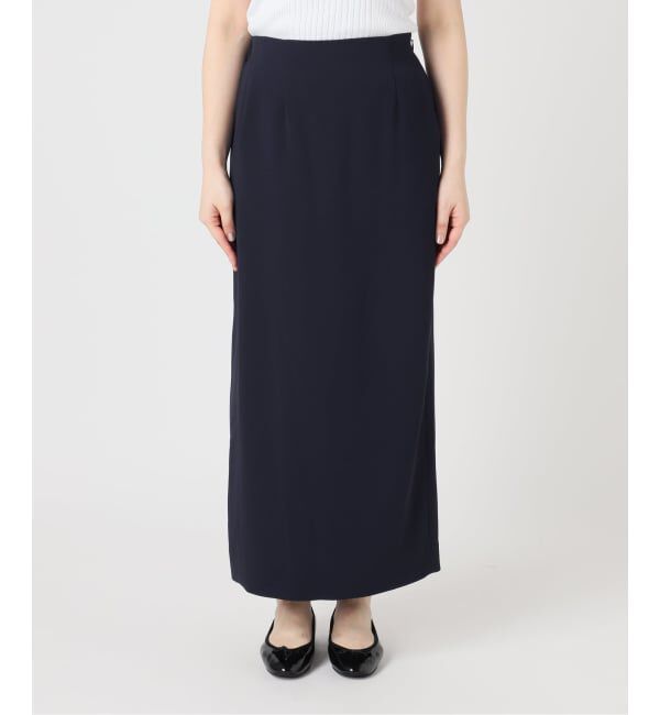 IENA「《予約/接触冷感/防シワ/吸水速乾》ストレッチジョーゼット Iラインスカート」|スカート|