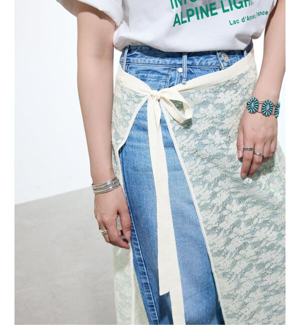 IENA「《予約/一部店舗限定》フラワージャガード ラップスカート」|スカート|