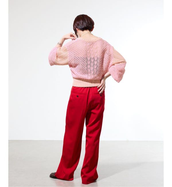 IENA「《予約/一部店舗限定》クロシェニット ミックスショートカーディガン」|カーディガン|