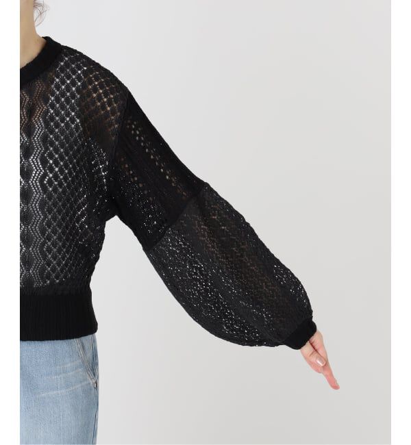 IENA「《予約/一部店舗限定》クロシェニット ミックスショートカーディガン」|カーディガン|