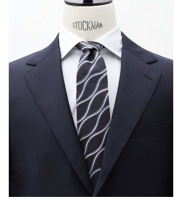 EDIFICE「Holliday & Brown(ホリデー & ブラウン) Ex.ウェーブモチーフプリント OA141/1」|ネクタイ・蝶ネクタイ|ネイビー