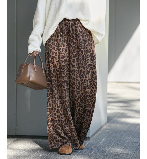 JOURNAL STANDARD「レオパードプリントギャザーパンツ」|その他|ブラウン