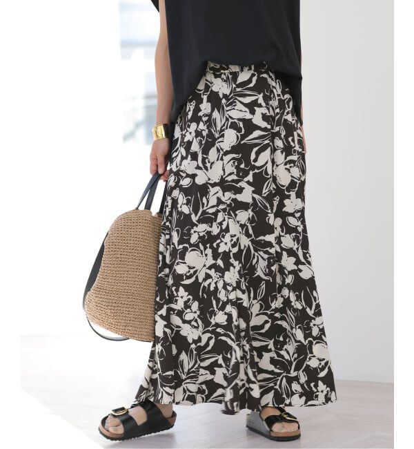 JOURNAL STANDARD relume「バイカラーリーフプリントスカート」|スカート|ナチュラル