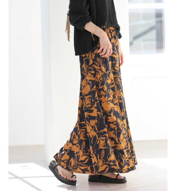 JOURNAL STANDARD relume「バイカラーリーフプリントスカート」|スカート|ブラウン B