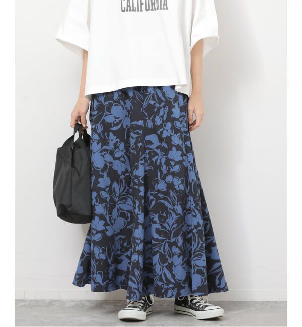 JOURNAL STANDARD relume「バイカラーリーフプリントスカート」|スカート|ブルー A